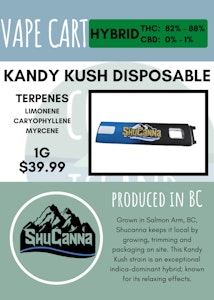 Shucanna - SHUCANNA - KANDY KUSH ULTRA SMOOTH DISPOSABLE VAPE