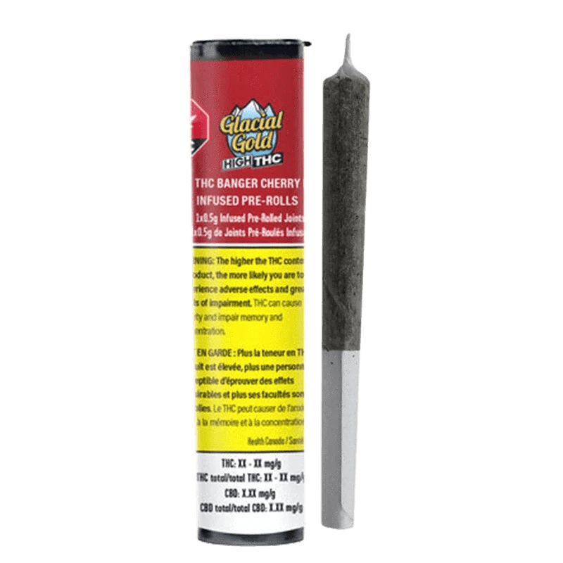 Cherry Bomb 1 x 0.5g Diamond + Distillate Infused Pre-Roll by Glacial Gold