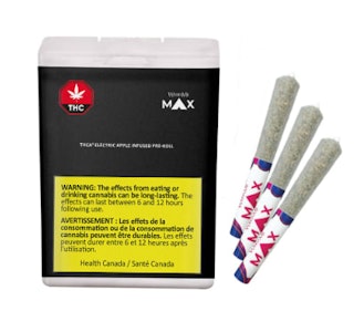Weed Me Max - Electric Apple THCa 3 x 0.5g Infused Pre-Rolls