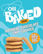 50 THC Mini Oatmeal Chocolate Chip Cookies 5x1 Pack Baked Goods