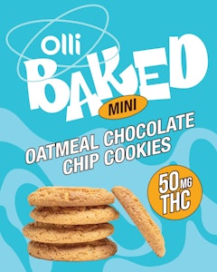 Olli Baked - 50 THC Mini Oatmeal Chocolate Chip Cookies 5x1 Pack Baked Goods