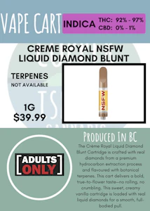 Adults Only - ADULTS ONLY - CREME ROYALE KUSH NSFW BLUNT DIAMOND CART