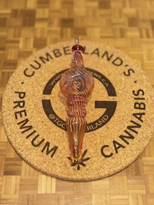 Mooks Glass  - Mooks Glass Hand Blown Gold & Silver Scalloped Ornament Pipes | Red