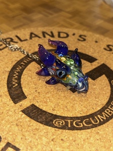 Mooks Glass  - Mooks Glass Hand Blown Dragon head | Pendant & Chain