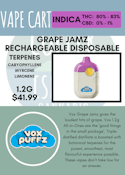 VOXPUFFZ - GRAPE JAMZ RECHARGEABLE DISPOSABLE VAPE