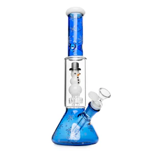 West Coast Gifts - 12" Tall Snowman Dual  Chamber Beaker Base Water Pipe
