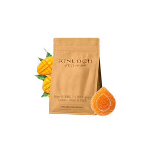 Kinloch Wellness - Refresh- CBG + CBD Mango Gummy Drop 4 Pack Soft Chews