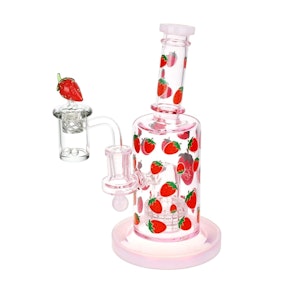 Pulsar - 8" Pulsar Fruit Series Glow in the Dark Dab Rig Kit (Strawberry Cough)