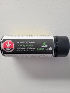 Greencraft Cannabis  - Greencraft Cannabis Greencraft Kush 5x0.5g Pre Rolls