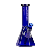 10" Blue Hextatic Bong-Red Eye Glass