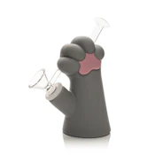 6" Cat Paw Silicone bubbler w/Glass Pull-Out-LIT Silicone