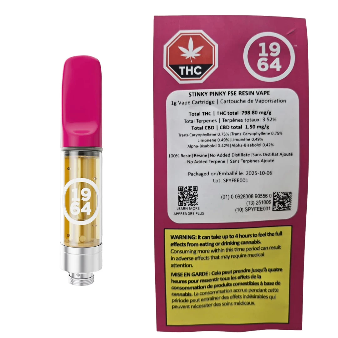 1964 - Stinky Pinky FSE Resin 510 Thread Cartridge 1g 510 Thread Cartridges Main Image