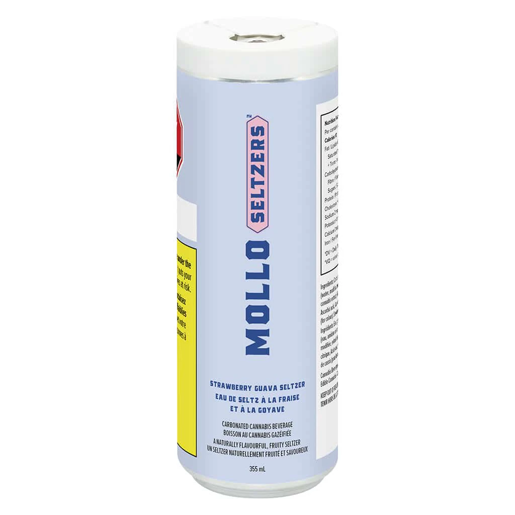 Mollo Seltzers - Strawberry Guava Seltzer 10mg THC 355ml Beverage Main Image