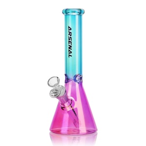 SmokeArs - 10" Arsenal Iridescent Rainbow Beaker Bong (assorted)