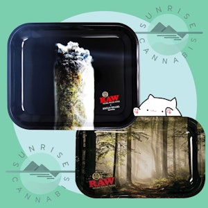 Sunrise Cannabis Headshop - LARGE ROLLING TRAY - RAW - ASSORTED