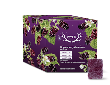 Wyld - Multipack of 10 Boysenberry 2:1:1 CBD:THC:CBN Gummies by Wyld