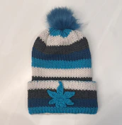 Teal & Grey Stripe Toque