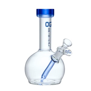 Smoke Arsenal - 8" OG Original Round Base Bong -  Blue Accents