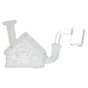 Unbranded - Mini Frosted Christmas House - Glow in the Dark Lights Dab Rig