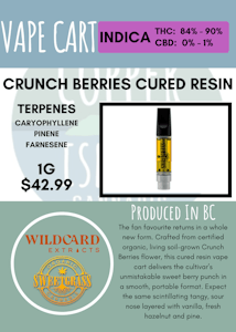 Sweetgrass Cannabis - SWEETGRASS - CRUNCH BERRIES CURED RESIN CART