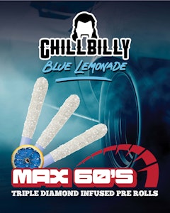 Chillbilly - Max 60's Triple Diamond Infused Pre-Roll - Blue Lemonade 3x0.45g Resin