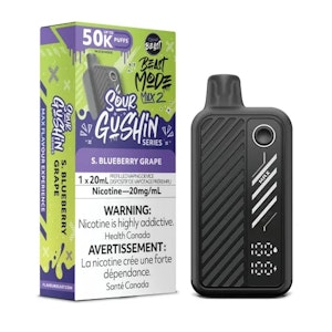 Flavour Beast Beast Mode Max 2 Disposable - Sour Gushin S. Blueberry Grape - 50K PUFFS - 20MG/ML