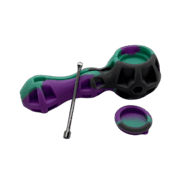 SILICONE HEXAGON PIPE - GREEN PURPLE WHITE