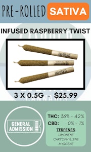 General Admission - GA - 3PK RASPBERRY TWIST INFUSED PRS