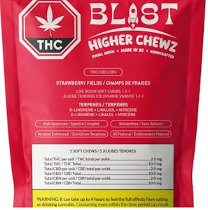 BLAST - Blast Strawberry Fields Live Rosin 1:1:1 Higher Chewz