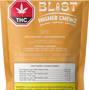 BLAST - Blast Ruby Grapefruit Live Rosin THC:CBG Higher Chewz