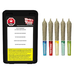 Sticky Greens - STICKY GREENS-FIVE OF DIAMONDS DIAMOND BLEND TRIPLE INFUSED PRE-ROLLS - 2.5