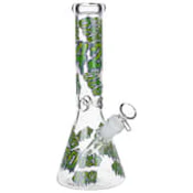 420 Clouds Glow In The Dark Beaker Glass Water Pipe-Each