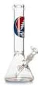 Grateful Dead Steal Your Face Beaker Base Water Pipe-13" Tall 7mm Thick
