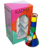 Karma | Glass Bong 9" Beaker Stitched Up Design-each