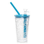 LIT Silicone Freezer Cup Water Pipe-6.25" Tall Blue