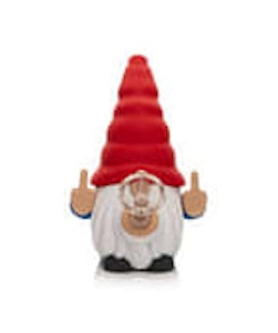 Lit Silicone - LIT Silicone No Fux Gnome Water Pipe-6" Tall Red & Blue W/Glass Pull-Out