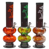 Pops | Ice Catcher Double Bubble Mushroom Patch Bong - 12"-White
