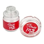 STONER MOM Glass Stash Jar and Ashtray-each
