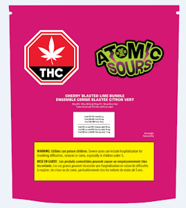 XMG Atomic Sours - Multipack of 5, XMG Atomic Sours Cherry Blasted Lime Bundle 1x5.8g Soft Chews