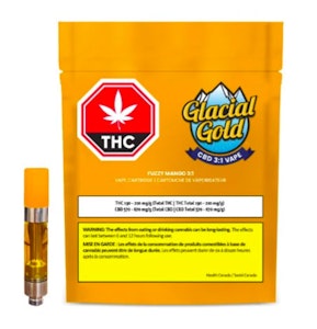 Glacial Gold - CBD 3:1 FUZZY MANGO VAPE CARTRIDGE - 1