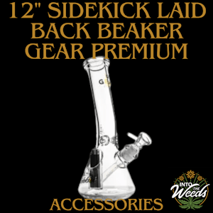 Gear Premium - 12" 7mm Thick Sidekick Laid Back Beaker Base Water Pipe - Clear (Gear Premium)