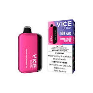 Accessories - Vice Ultra Poppin' Peach Berry Ice 60K Puffs Disposable Vape