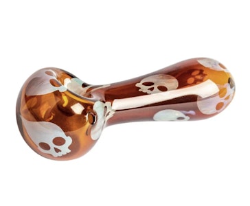 West Coast Gifts - 4.25" Skulls Hand Pipe - Amber Skulls