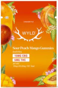 Wyld - Real Fruit Sour Peach Mango 3:1 CBG:THC 2 Pack Soft Chews
