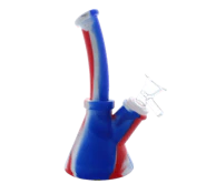 6 INCH SILICONE BONG - BLUE, RED, WHITE