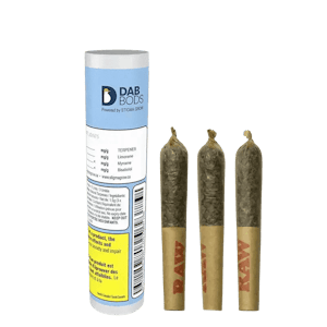Dab Bods - Sweet Island Coconut 3 x 0.5g Distillate Infused Pre-Rolls