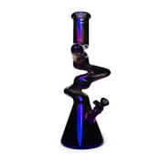 Red Eye Tek 16" Tall Blue Metallic Terminator Finish 3-Arm Zag Beaker Tube