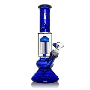 Red Eye Glass - Red Eye Glass 10" Tall Blue Blaze Beaker Base Water Pipe W/8-Arm Tree Perc
