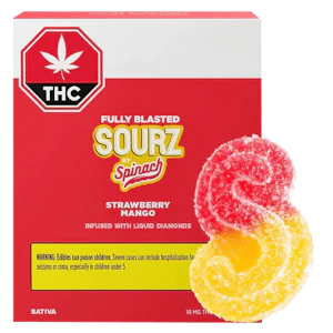 SOURZ by Spinach - Fully Blasted Strawberry Mango  Diamond Infused Multi Pack  of 10 x 5mg Soft Chews