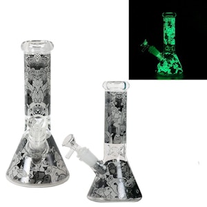 Glow In The Dark Glass - Glow In The Dark Bong - Aliens